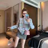Cardigan de punto simple y casual estilo coreano para principios de otoño de 2026, versátil para mujeres ligeramente rellenitas, chaqueta superior versátil holgada y casual
