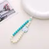 Nuevo Colgante Adornado con Cuentas Acrílicas Cadena para Teléfono DIY Funda de Teléfono con Cara Sonriente Cordón Corto Anticaída Cadena para Colgar