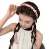 Faixa de Cabeça com Fita Floral para Mulheres, de Alta Qualidade, Estilosa, Presilha de Cabelo da Moda, Grampo e Lenço Integrados para Tranças, Faixa de Cabeça para Testa Alta, Acessório de Cabelo