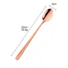 Fabricante de Jieyang Colher de Aço Inoxidável 304 Colher Criativa Colorida para Sorvete Colher Longa Coreana para Gelo Colher para Mexer Sobremesa