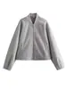 Chaqueta Bomber Casual Versátil de Personalidad Nueva Moda Simple para Mujer Fronteriza Europea y Americana Za