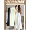 Calças largas de cintura alta para primavera e outono, modelagem solta, macias, simples e versáteis, para uso casual feminino