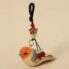 Chaveiro Pingente de Carro Escultura em Madeira Artesanal Beija-flor, Pingente de Pássaro Realista, Decoração Fofa para Mochila, Presente de Formatura para Colegas