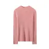 Tricô Feminino Gola Alta Meia-Estação Outono/Inverno 2025 100% Caxemira Pura Macio e Sedoso Peça Básica Elegante Slim Fit