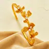 Pulsera Trendy Estilo Antiguo Oro Arena Chapado en Oro Cobre Diamantes Puntiagudos Cepillados Pulsera Flor de Iris Lujo Ligero Oro Imitación Pulsera de Color Duradero