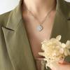 Collar con Moneda de Cupido León Estilo Ins Cool Europeo y Americano Nicho Acero de Titanio Chapado en Oro de 18K Venta Caliente para Hombres y Mujeres P907-8