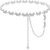 Moderna y de Alta Gama Cadena para Cintura de Mujer, Cadena de Cintura Ultra Brillante con Pedrería, Elegante Vestido Ajustado, Accesorio de Cadena para Ceñir la Cintura