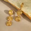 Europa y Estados Unidos INS estilo aro de hilo pendientes de acero inoxidable moda moda transfronterizo titanio acero joyería para orejas venta al por mayor