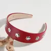 Moda Europea y Americana Elegante Diadema de Cuero de Ala Ancha Estilo Punk Moda de Corte Metálico Accesorios Versátiles para el Cabello para Mujeres al Salir