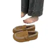 Zapatos de Peluche Birkenstock para Mujer 2025 Nuevos Cálidos Zapatos de Algodón para la Nieve Mocasines Planos de Gamuza Suela Gruesa Otoño e Invierno