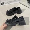 Sapatos Pequenos de Couro com Plataforma para Mulheres 2026 Primavera e Outono Novos Sapatos Mary Jane Franceses Estilo Britânico Retrô Mocassins que Aumentam a Altura