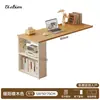 Escritorio de esquina de madera maciza para uso doméstico, escritorio de estudio para escribir con estantería, mesa integrada, tocador de dormitorio, escritorio de computadora en forma de L junto a la cama