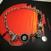 Collar con colgante de cruz de metal con forma de estrella y borlas para mujer, estilo moderno y elegante, con diseño de nicho, accesorios para collares.