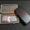 Caja Portátil Mini Ajedrez Magnético de Metal Aluminio Cuero Set Caja de Cuero Negra