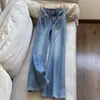 2026 Nuevo Estilo Cremallera Adelgazantes Retro Azules de Campana Pantalones Largos hasta el Suelo Venta al por Mayor B1IK88026