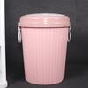 Bote de basura con tapa elástica de un clic, plástico para el hogar, cocina, baño, bote de basura redondo, nuevo cesto para papel