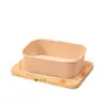 Caja de Almuerzo de Papel Kraft Caja para Pasteles de Almuerzo Caja de Almuerzo para Postres Caja de Almuerzo para Ensalada de Frutas Almuerzo de Sushi Caja de Picnic Resistente a Altas Temperaturas