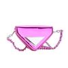 Bolso Cruzado para Niños Estilo Coreano Charol Cara Brillante Triángulo Láser Bolso de Hombro para Niñas Mini Bolso de Cadena para Niños