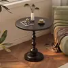 Mesa lateral de sofá de lujo ligero, mesa de té para balcón de sala de estar en casa, mesa de esquina vintage, estante de mesita de noche de arte de hierro, mesa redonda pequeña, mesa de café