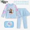 Bañador Infantil Bunny Judy Nick para Niñas de Dos Piezas Manga Larga Pantalón Largo Protección Solar Secado Rápido Conjunto de Bañador para Niñas
