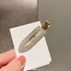 Novo grampo de bico de pato europeu e americano avançado totalmente cravejado de strass, grampo de cabelo para cabelo quebrado, grampo de prancha de surf, grampo de franja lateral transfronteiriço, acessório de cabeça para mulheres