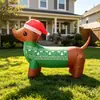 Fornecimento exclusivo transfronteiriço de enfeites de Natal infláveis de salsicha fofa com luzes para decoração de gramado e casa