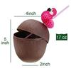 Copo com Canudo de Abacaxi Tiki Estilo Havaiano Desenho Animado Plástico Copo para Lazer ao Ar Livre Bar Copo de Água Formato Criativo