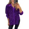 2025 Estación Independiente Transfronteriza Aliexpress Amazon_Otoño e Invierno S Moda Manga Larga Holgada Casual Camisa con Lentejuelas