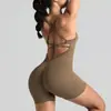 Roupas de Yoga Europeias e Americanas Seamless de Peça Única, Sutiã Esportivo Lindo nas Costas para Uso ao Ar Livre, Roupas Fitness para Bumbum de Pêssego, Body de Peça Única com Alças