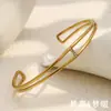 Pulsera Delgada de Doble Capa con Punto de Diamante, Acero Inoxidable Chapado en Oro de 18K, Elegante, Versátil, Simple y de Moda, Joyería de Mano Popular de Venta Transfronteriza