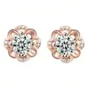 Pendientes de plata de ley S999 con forma de flor, de lujo, con circonitas y pequeñas fragancias, fabricantes femeninos de moda al por mayor