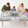 Superventas de Amazon Halloween Hecho a Mano DIY Mantel de Graffiti Personalización Juego Interactivo Padre-Hijo Cubierta de Mesa para Colorear