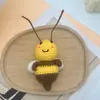 Chaveiro criativo de abelha e coala feito à mão em crochê diy lã boneca fofa de desenho animado pingente pronto