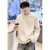 Sudadera gris de peso pesado estilo americano con estampado floral blanco para hombre, camiseta de manga larga de otoño cleanfit deconstruida en el hombro derecho, camiseta base de capa interior
