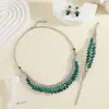 Set de Collar y Pendientes de Joyería Transfronteriza Europea y Americana, Accesorios para Vestidos de Banquete y Novia, Joyería Versátil de Gama Alta al por Mayor para Mujeres