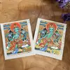 Xizang Rekong Nepal Tara Verde Pura Pintada a Mano Retrato Thangka Tamaño Tarjeta 4*5