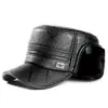 Chapéu de Inverno Masculino Estilo Dad Hat Proteção Contra Frio Proteção para as Orelhas Chapéu de Aba Reta para Meia-Idade e Idosos Vovô Homem Velho Chapéu de Algodão Espesso Quente com Aveludado