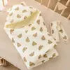 Manta Fina de Veludo de Feijão para Primavera e Outono Manta para Sala de Parto Bebê Recém-Nascido Suprimentos para Recém-Nascidos Manta Floral