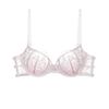 Sujetador de Encaje Transfronterizo Europeo y Americano Sujetador Fino de Verano Sexy Deseo Puro Transpirable Pechos Grandes Muestran Pequeño Ropa Interior Bordada Francesa