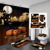 Cortina de ducha de Halloween para baño con impresión digital HD de comercio electrónico de Amazon, cortina de ducha para baño de hotel, separación de zonas húmedas y secas