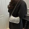 Estilo Fresco Simples Casual Bolsa Pequena Quadrada 2025 Primavera Nova Moda Elegante Bolsa de Ombro Axilar Cor Sólida Bolsa de Corrente
