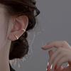 Pendientes de plata de ley 925 con diseño de nicho para mujer, con corona y clip para la oreja, sin agujeros, con temperamento de viento frío, venta al por mayor