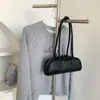 Nova Coleção de Outono Design Coreano de Nicho Bolsa Baguete com Textura de Lichia Bolsa de Ombro Longa Retrô para o Trabalho Moda Bolsa de Ombro Único