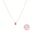 Plata de Ley S925 Gema Natural Collar Clásico para Clavícula Celebridad de Internet Transmisión en Vivo Tiktok Mismo Elegante Lujo Ligero Collar de Gama Alta