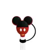 Tampa de Silicone para Canudo de Vidro Desenho Animado Páscoa 10mm Tampa Protetora Reutilizável para Canudo Série Cabeça do Mickey