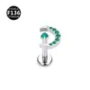 Liga de Titânio F136 Lua Nova Lábio Unha Aobao Dentes Internos Lábio Unha Arco Flor Triangular Strass Multi-estilo Anel de Lábio