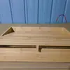 Bandeja de exhibición de sushi de un yuan con tapa, caja de exhibición de pan de madera estilo japonés, caja rectangular para postres de pastel de mousse