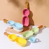 Cuenco de Cerámica Estilo Japonés Creativo de Dos Compartimentos para Fruta Helado con Asa Cuenco Dividido Vajilla Plato de Desayuno Ensaladera Bol de Postre