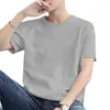 Camisetas de Punto para Hombre Estilo Verano Personalizadas Venta al por Mayor de Fábrica, Camisas de Color Sólido con Cuello Redondo para Cultura Corporativa, Camisas Publicitarias, Uniformes de Trabajo