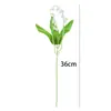 Ramo de Flores Artificiales de Muguete Decoración de Escena Muguete Realista de Goma Suave de Alta Gama Flores para Bodas Flores Falsas para Bodas